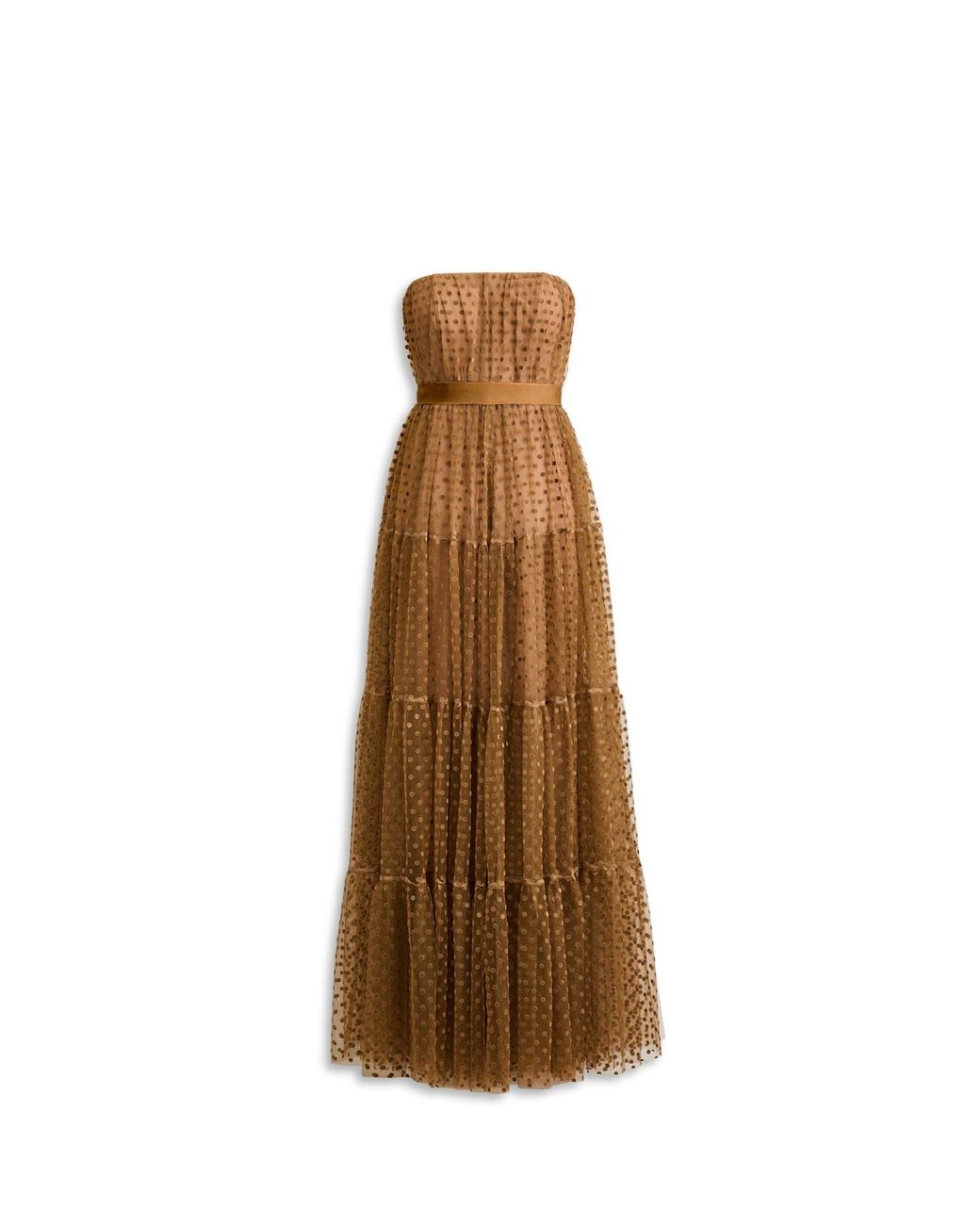 Scanlan Theodore French Velvet Spot Tulle Gown in Natural | Lyst
