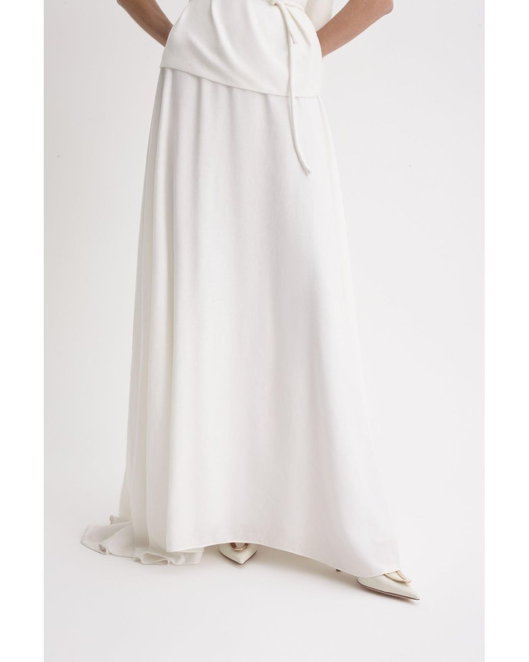 Scanlan Theodore Long Soft Skirt in White | Lyst