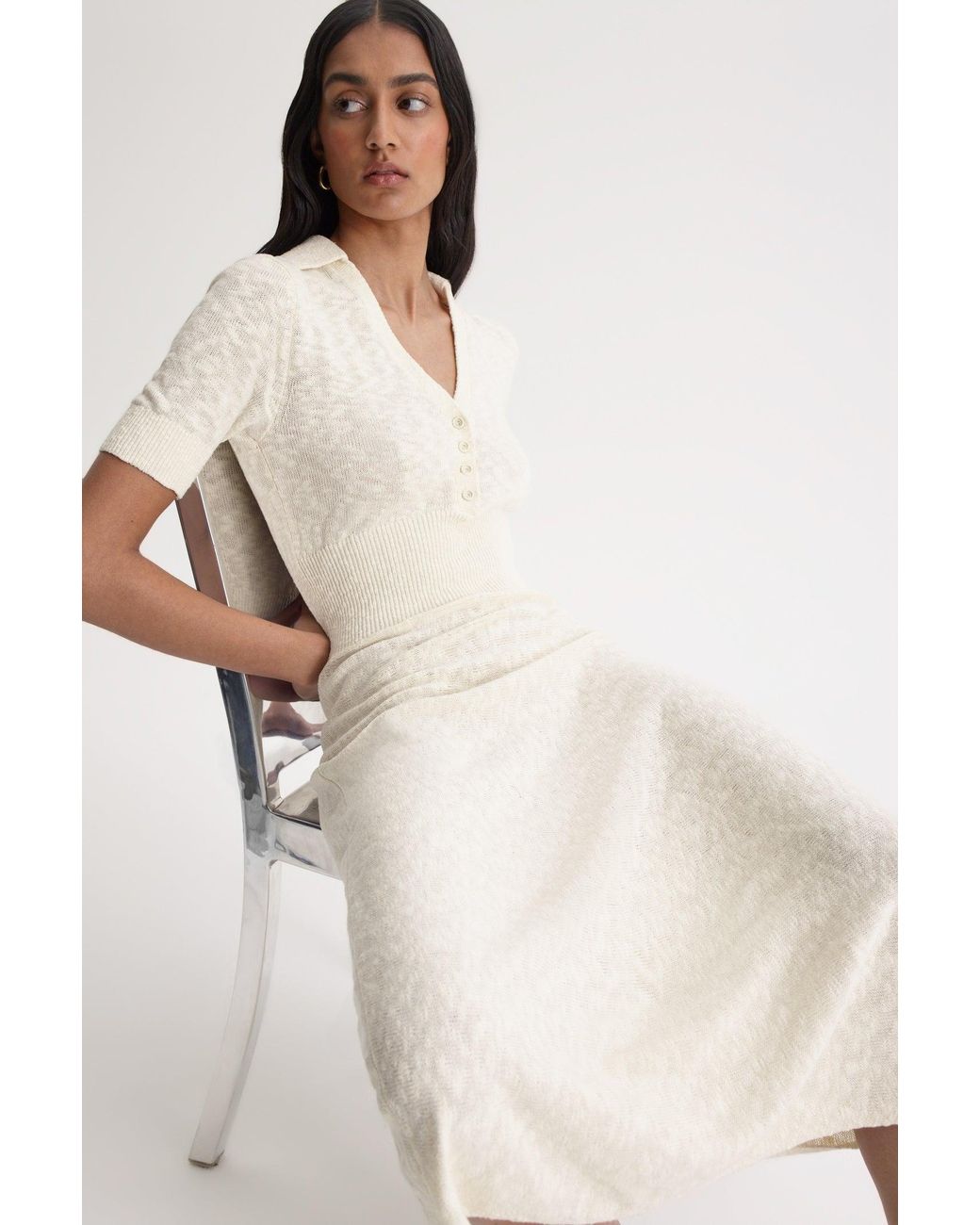 Scanlan Theodore Textured Shirt Dress in White | Lyst