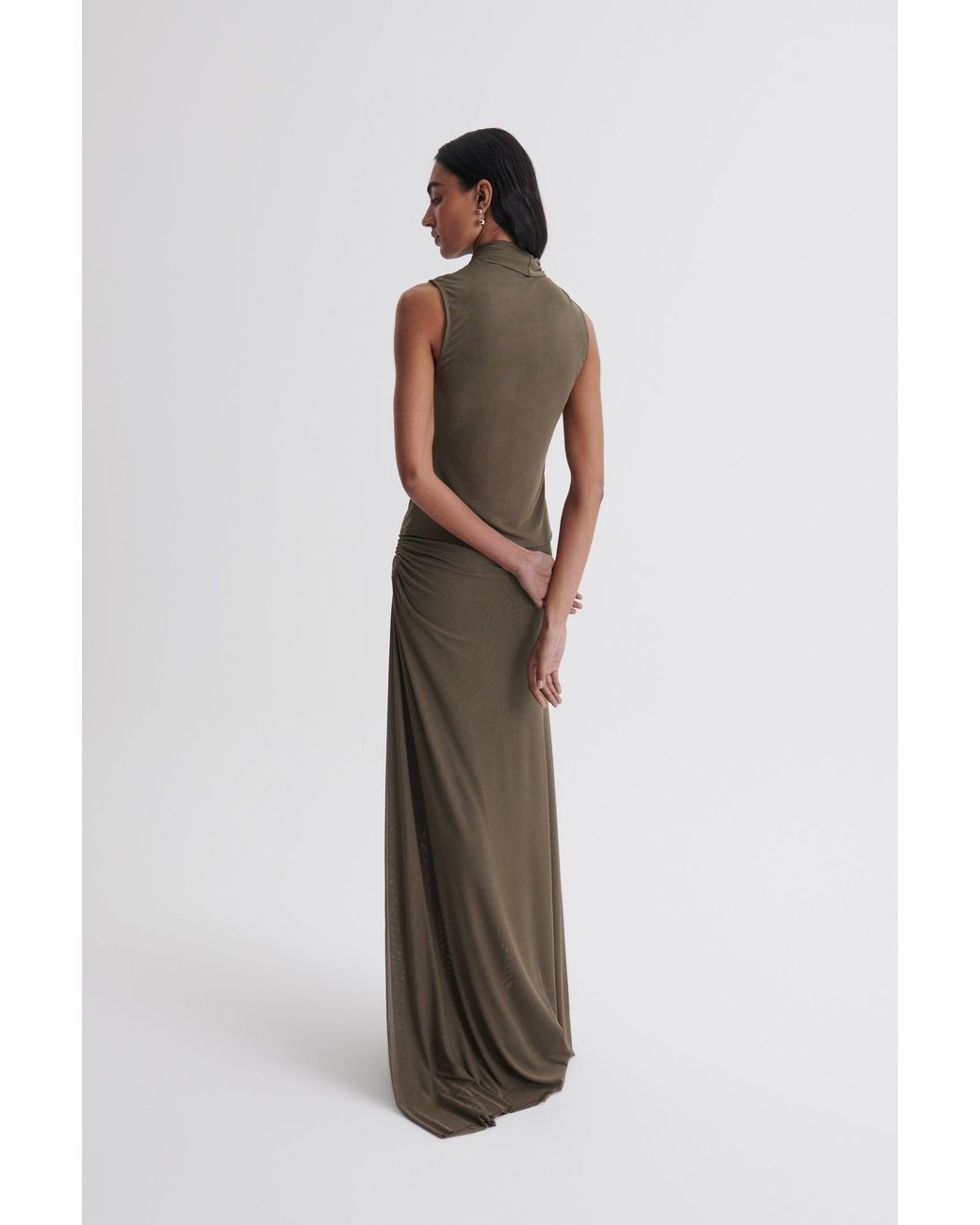 Scanlan Theodore Mesh Draped Skirt in Natural | Lyst