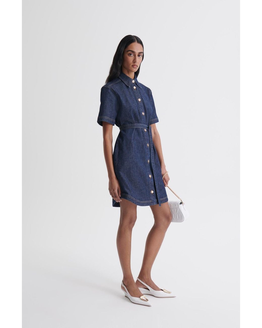 Scanlan Theodore Denim Mini Dress in Blue | Lyst