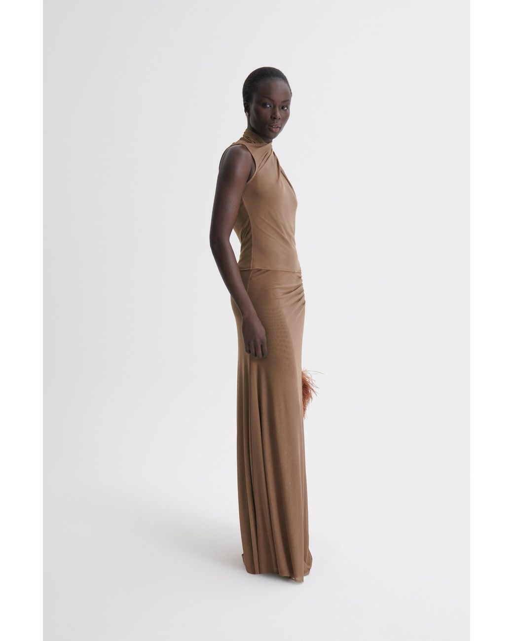 Scanlan Theodore Mesh Turban Sleeveless Top in Natural | Lyst