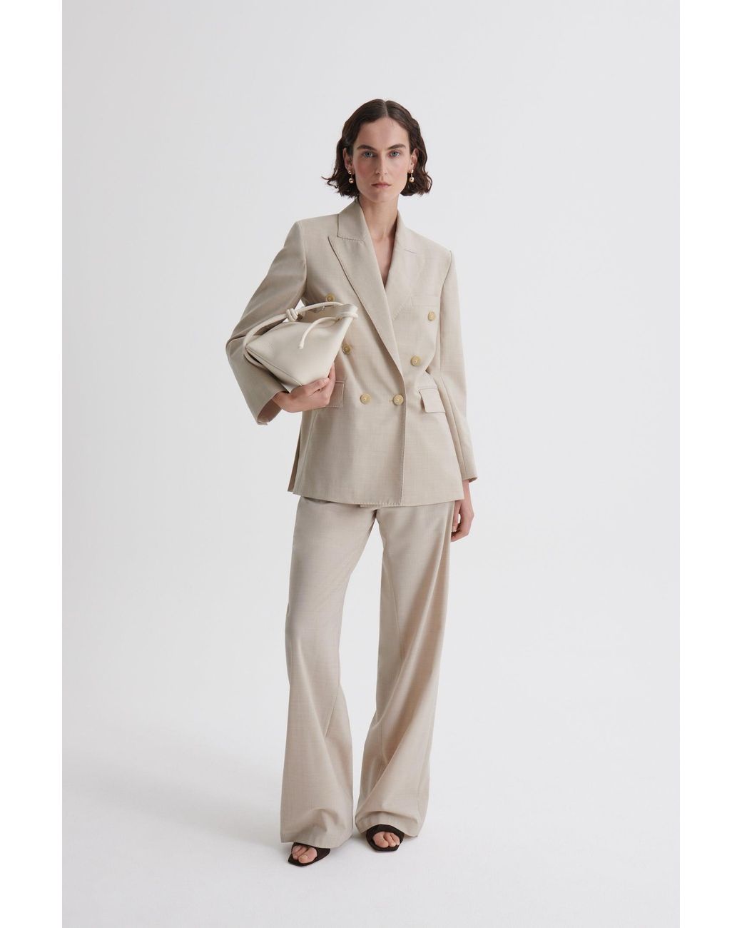 Scanlan Theodore Soft Double Breasted Jacket in Natural | Lyst