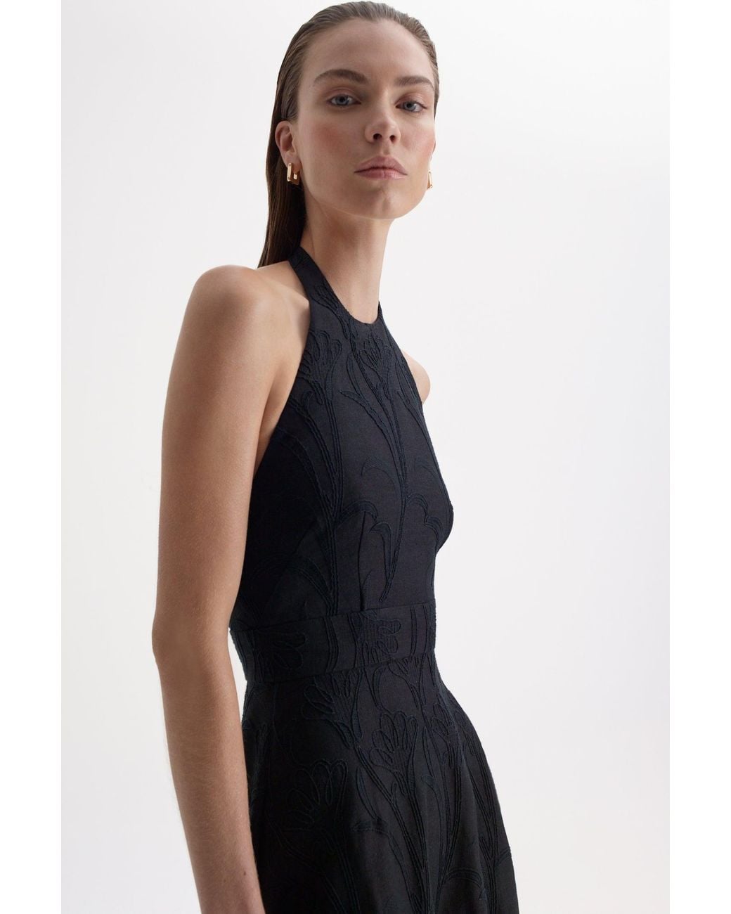 scanlan theodore silk print halter dress Cornelli in Black party_dress