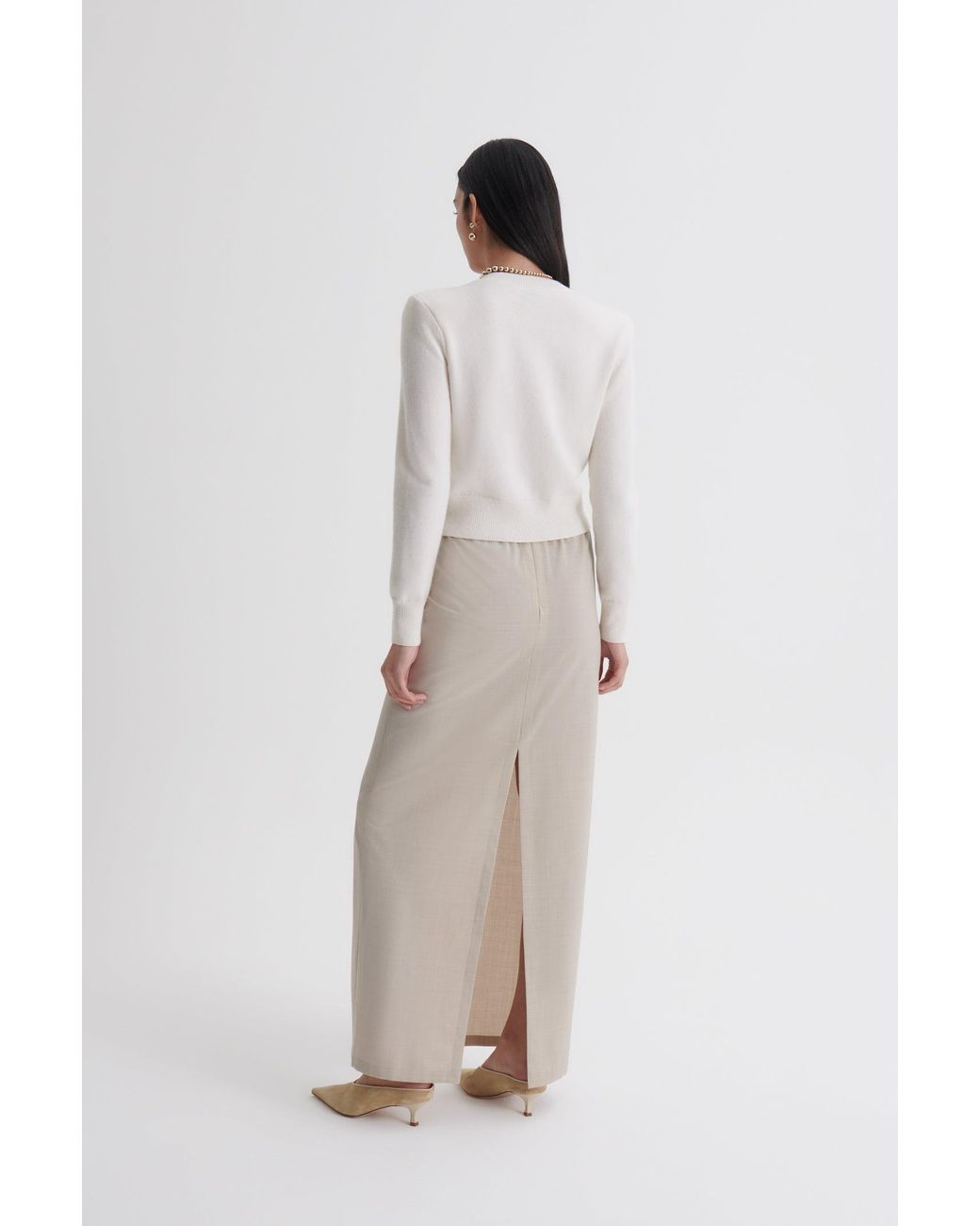 Scanlan Theodore White Cashmere Placket Sweater