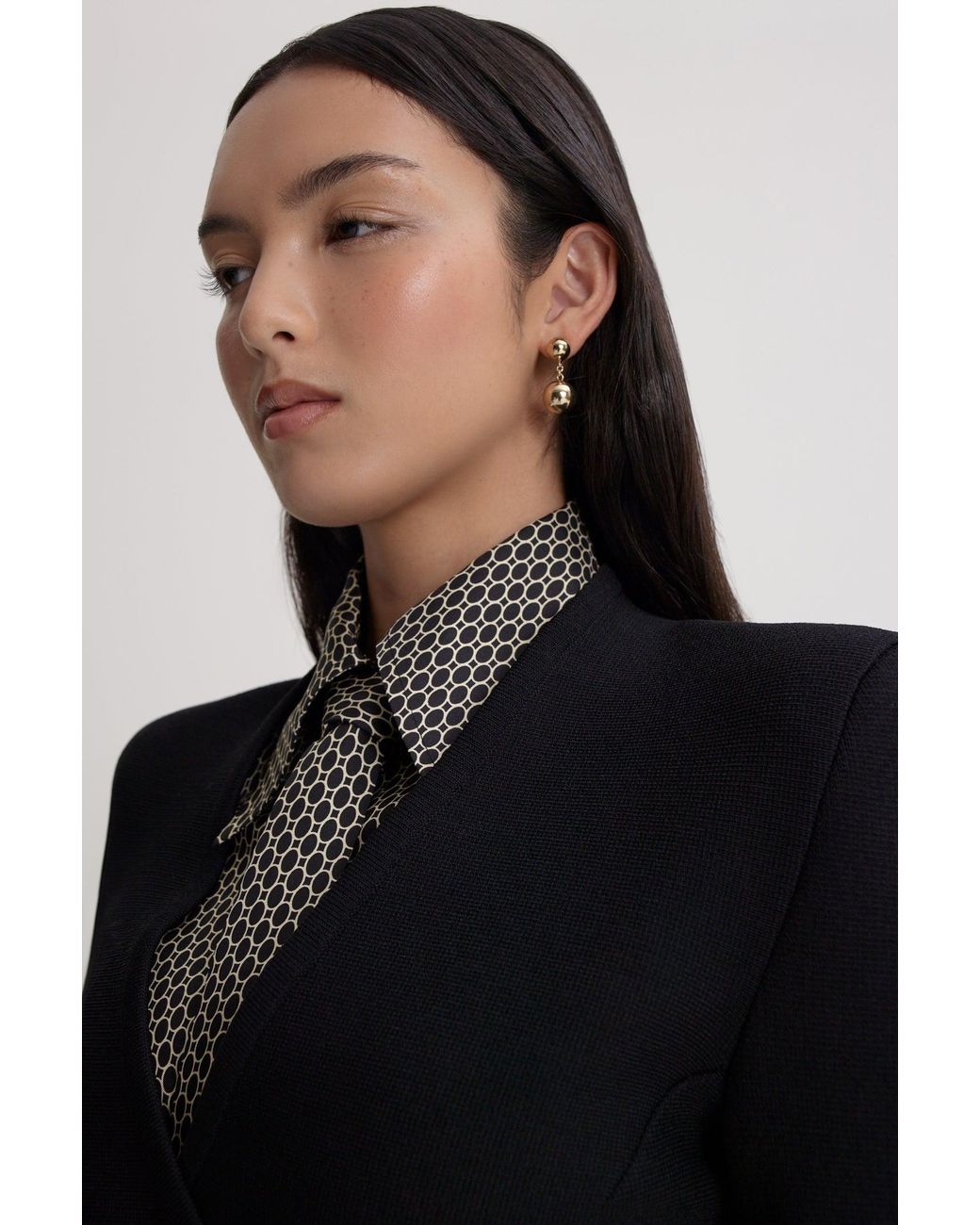 Scanlan Theodore Crepe Knit Wrap Jacket in Black | Lyst