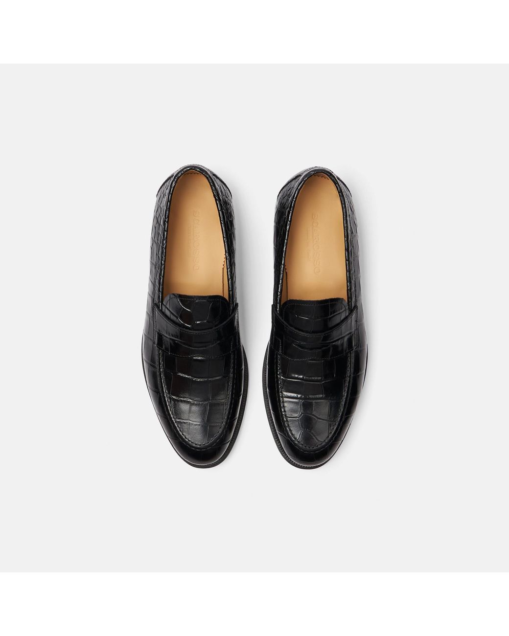 Scarosso Black Stefano Nero Cocco Loafers for men