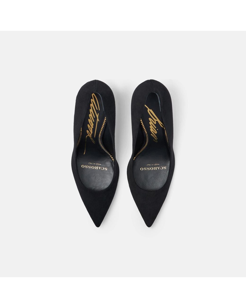Scarosso Gigi Black Suede Pumps