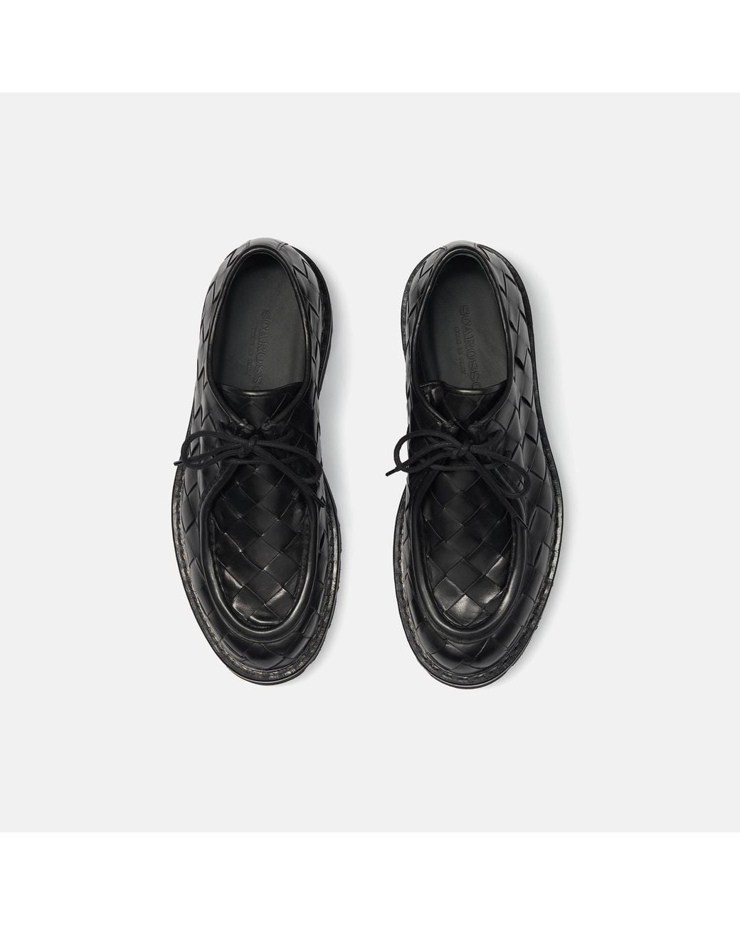 Scarosso Damiano Black Woven Derbies for men