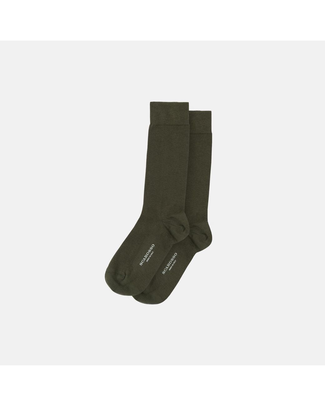 Scarosso Green Khaki Cotton Socks for men