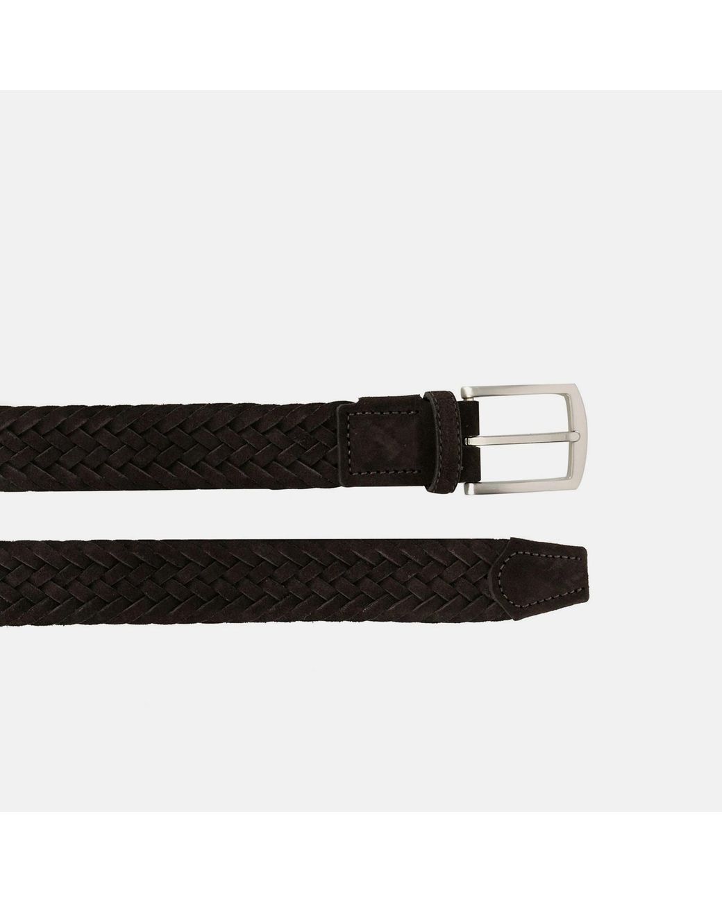 Scarosso Black Cintura Marrone Intrecciata Scamosciata for men