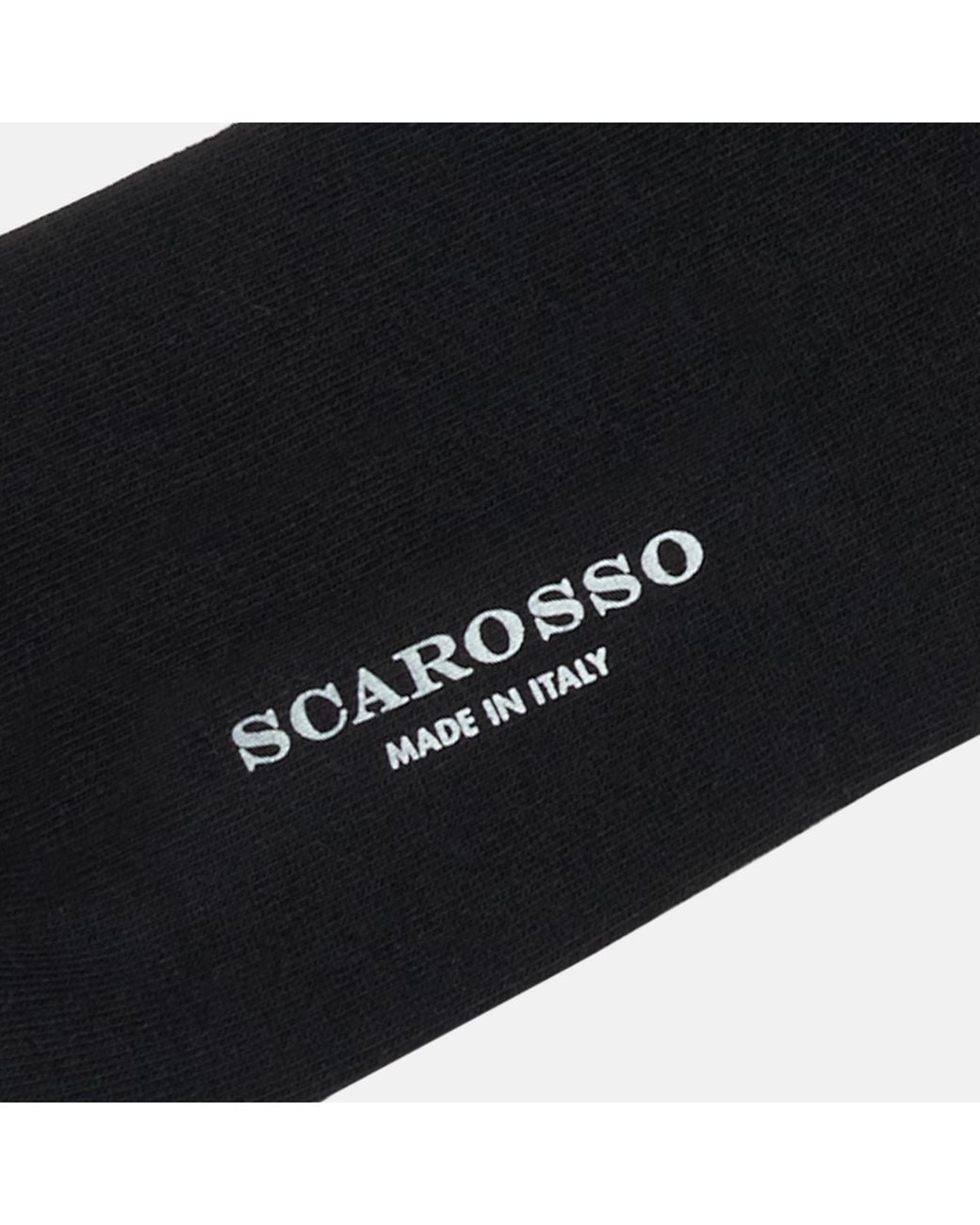 Scarosso Black Cotton Socks for men