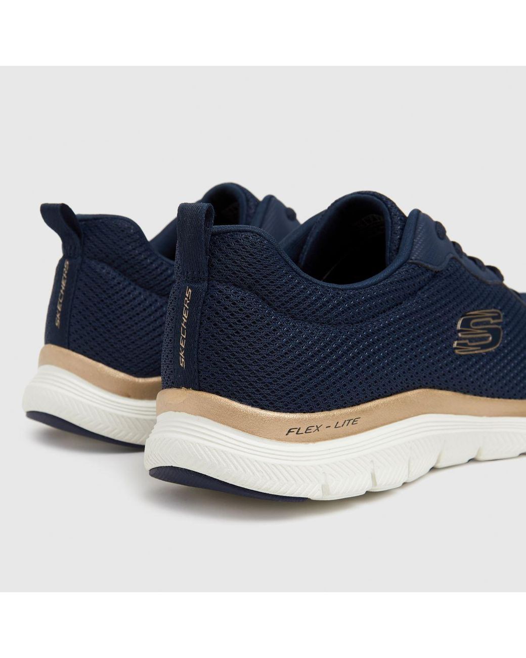 Skechers Flex Appeal 4.0 Trainers In Navy Gold in Blue Lyst UK