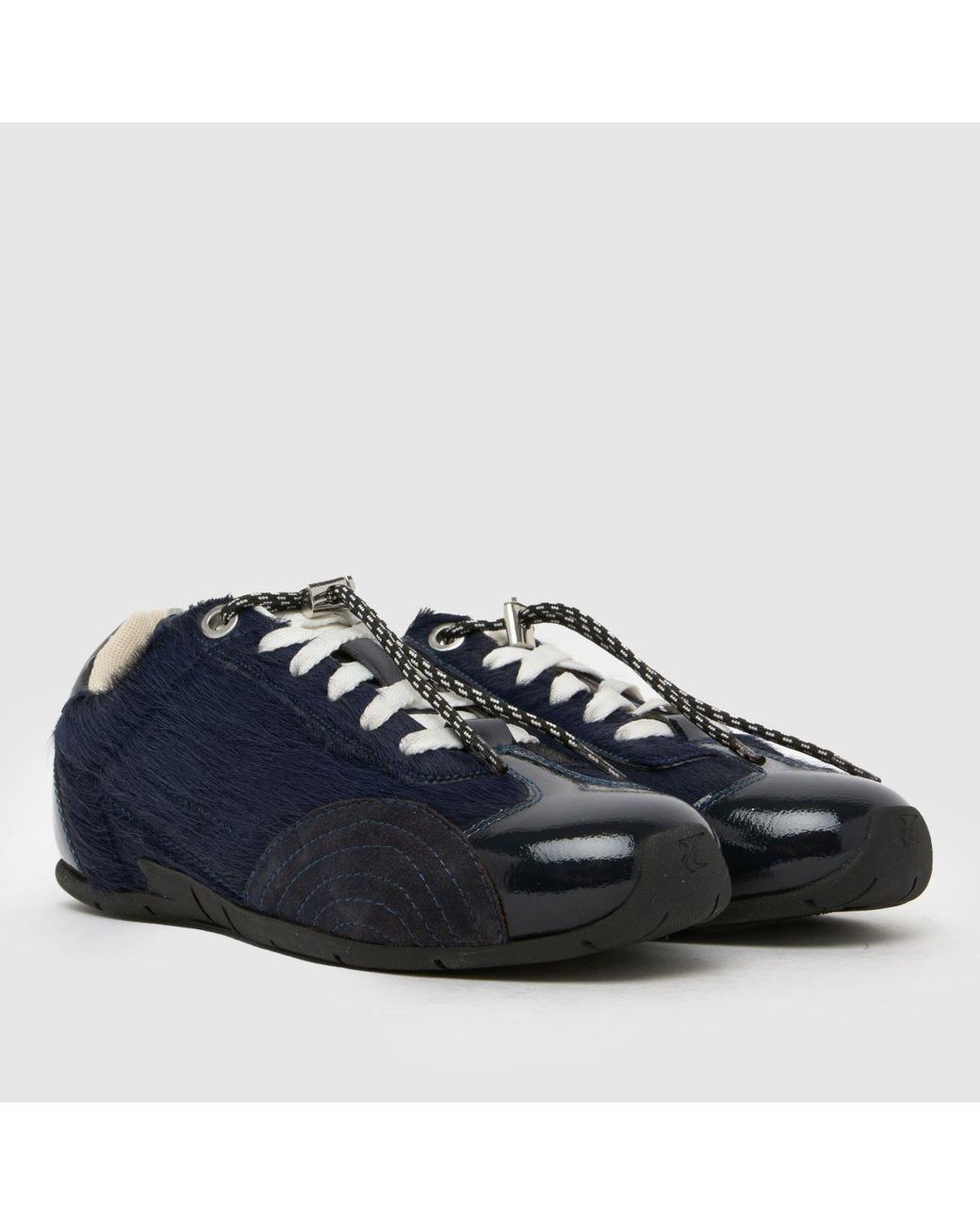 Schuh Blue Montana Leather Slim Sole Trainers