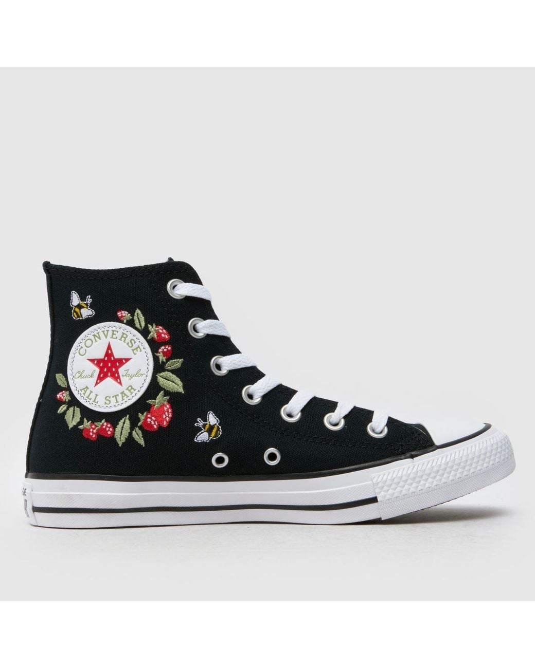 Converse Black All Star Bees And Berries Hi Trainers