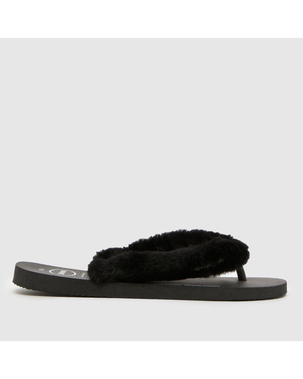 Havaianas Black Top Fluffy Sandals
