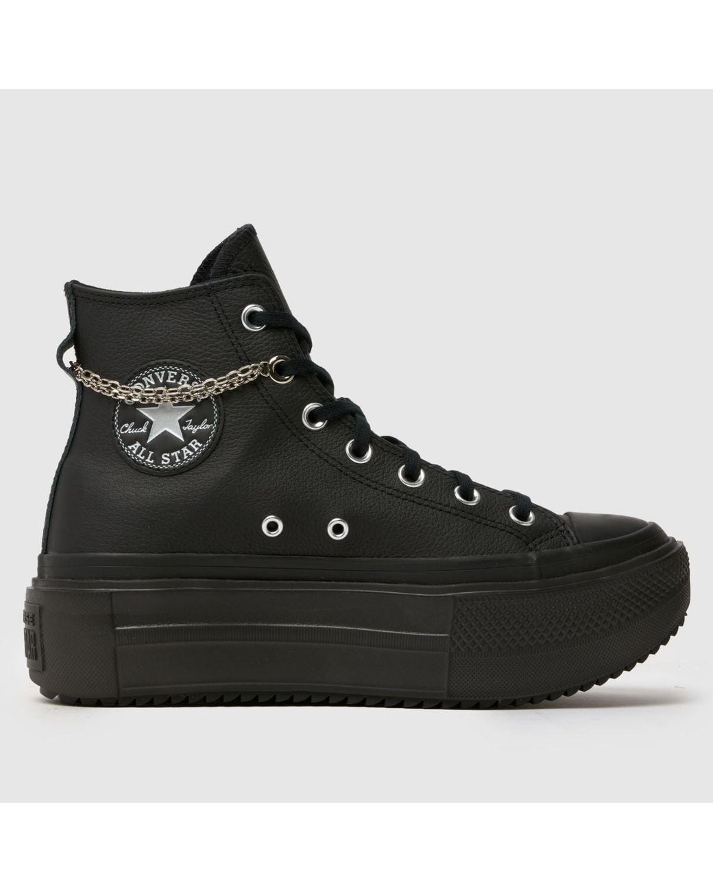 Converse Black All Star Double Stack Pierced Trainers