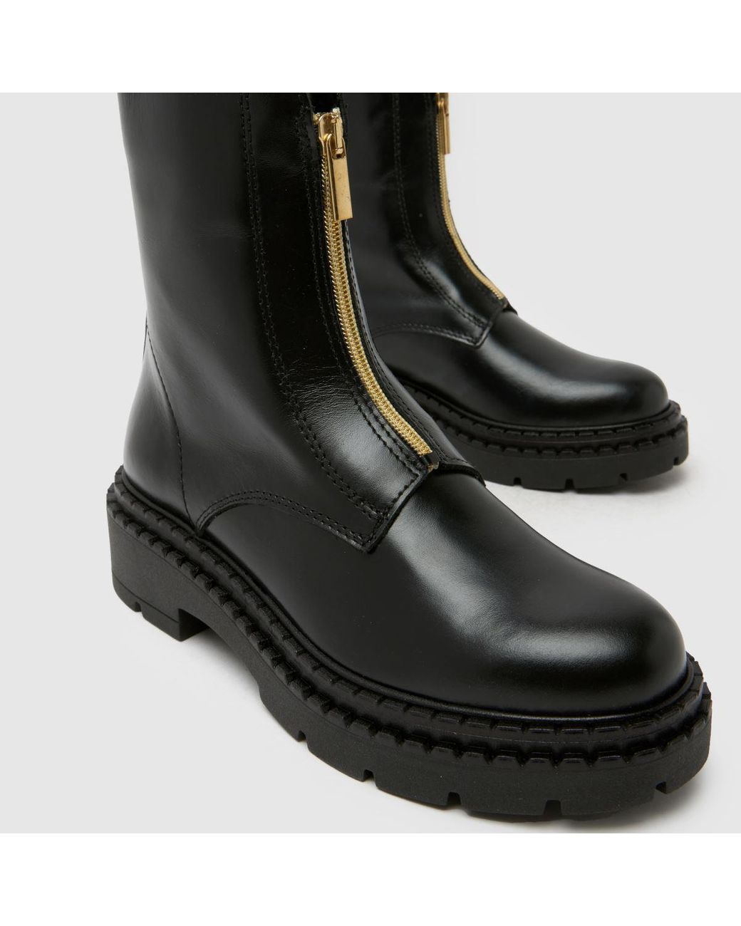 Schuh Black Amber Leather Zip Boots