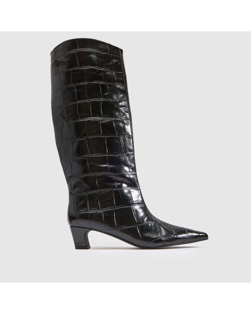 Schuh Black Dollie Croc Pull On Boots