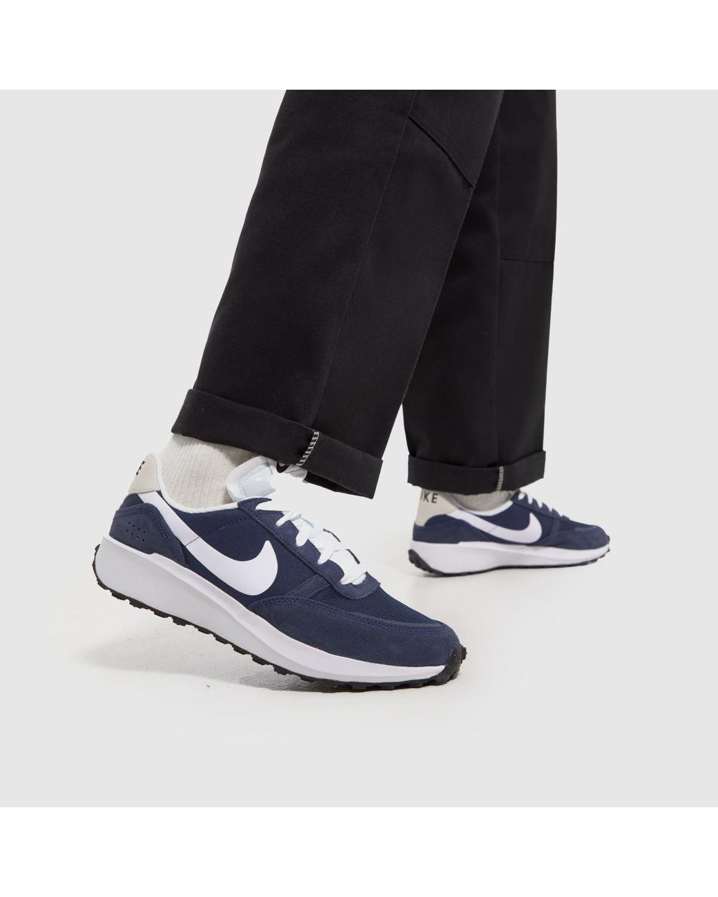 nike waffle trainer navy