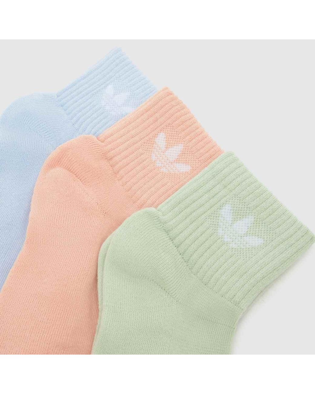 Adidas Blue Ankle Pastel Socks 6 Pk