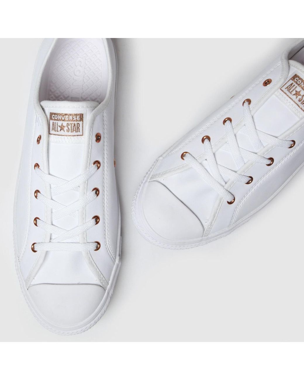 Converse White & Gold All Star Dainty Gs Ox Trainers | Lyst UK