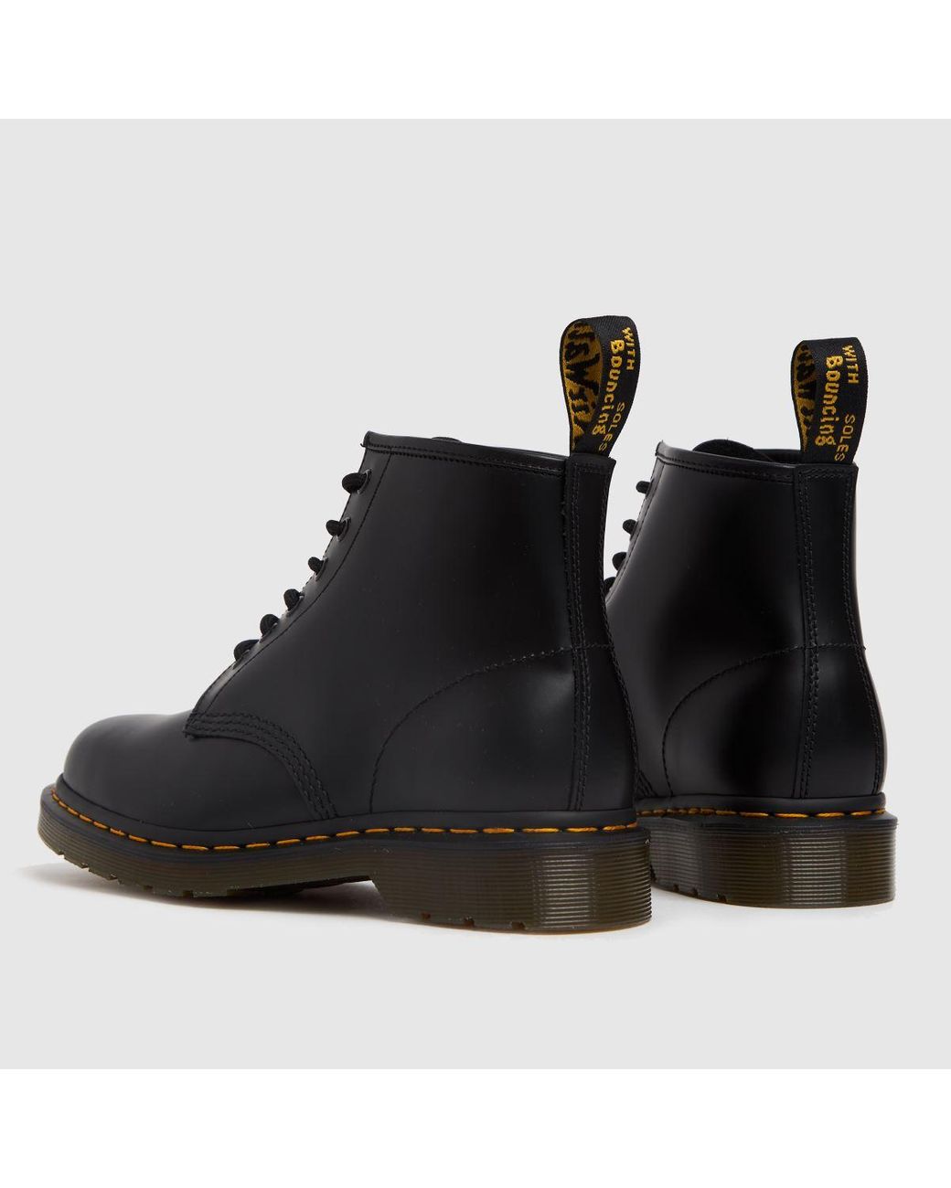 dr martens 101 6 eye leather boots in black