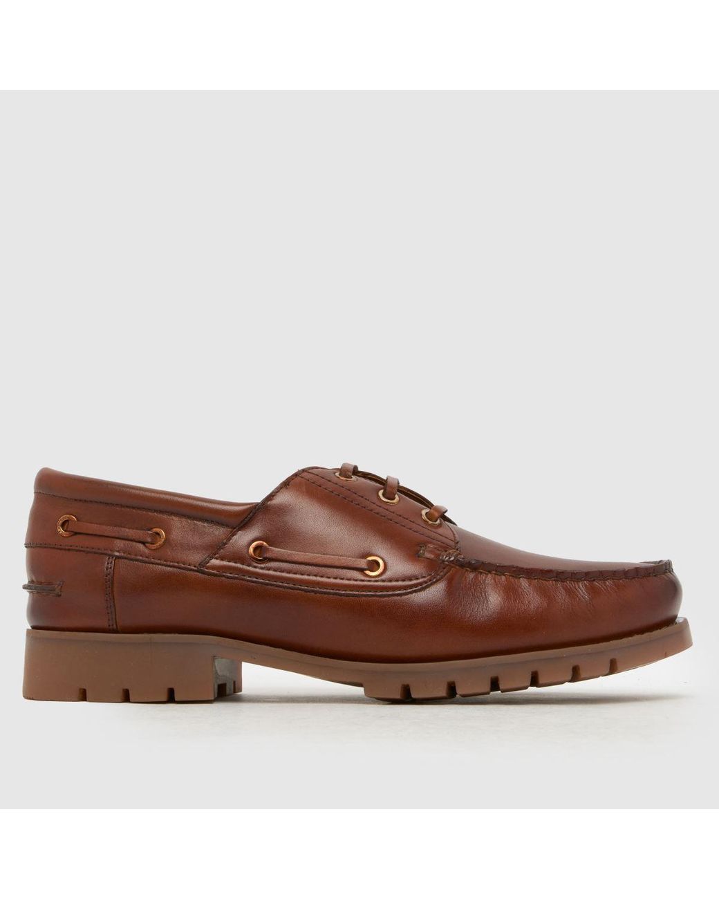 Schuh Brown Paris Leather Boat Shoes for men