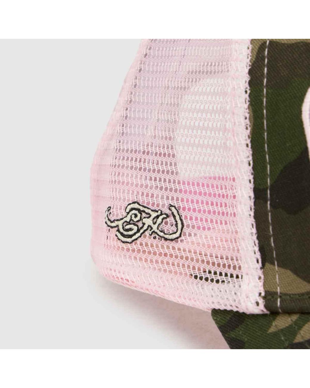 Ed Hardy Green 1971 Camo 5 Panel Trucker Cap
