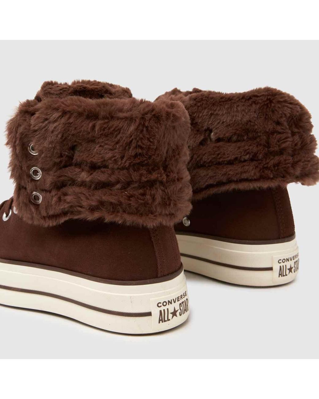 Converse Brown All Star Fold Over Lift Trainers