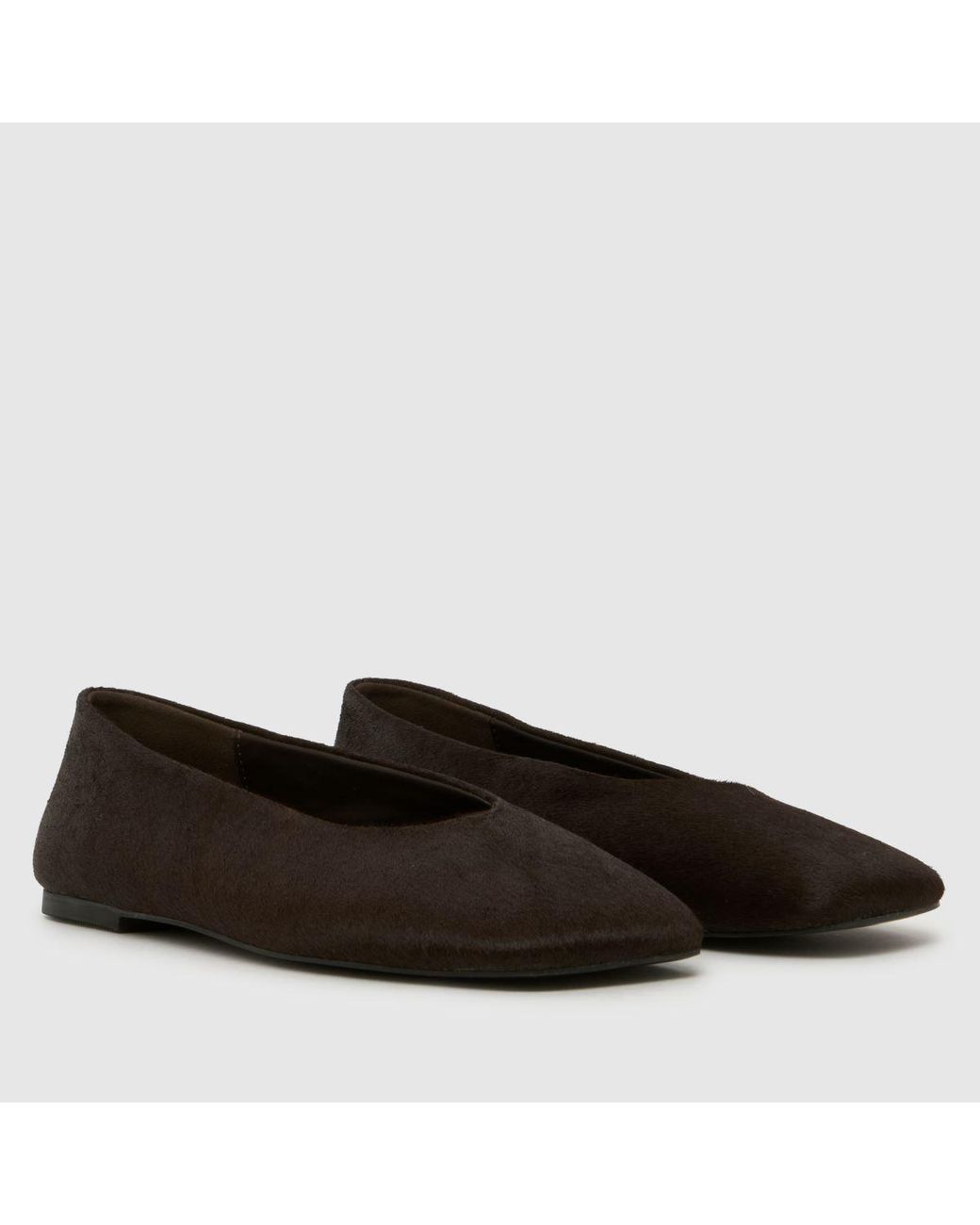 Schuh Black Lilah Hair-On Leather Ballet Flats
