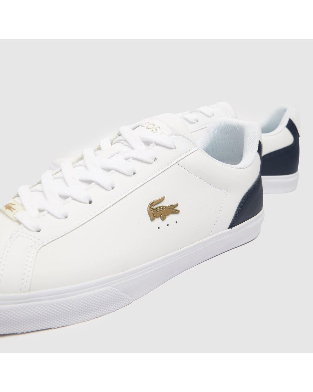 Lacoste lerond white navy hot sale