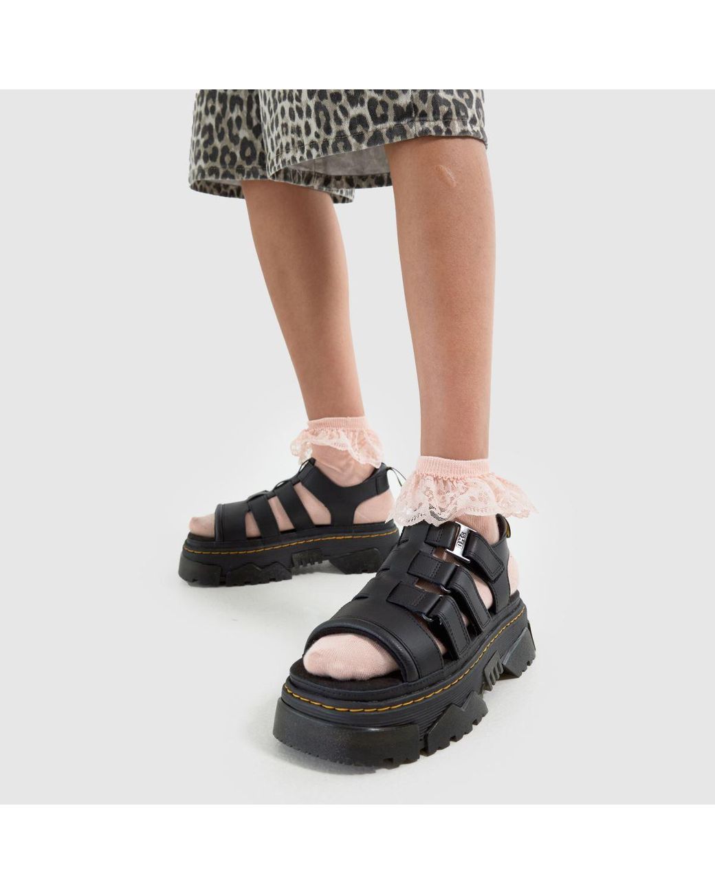 Dr. Martens Black Mattison 3 Strap Sandals