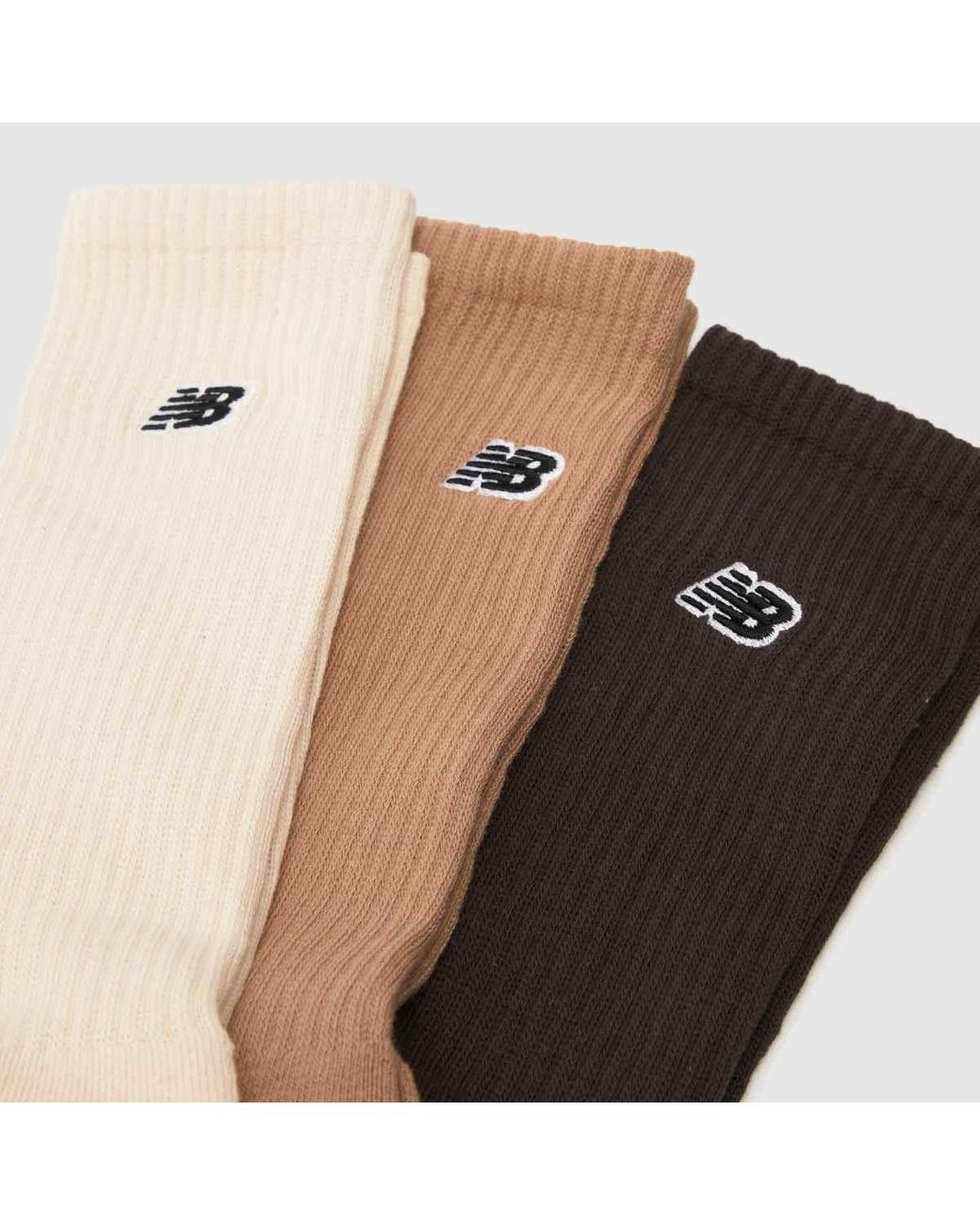 New Balance Small Logo Knit Socks 3 Pack in White Lyst UK