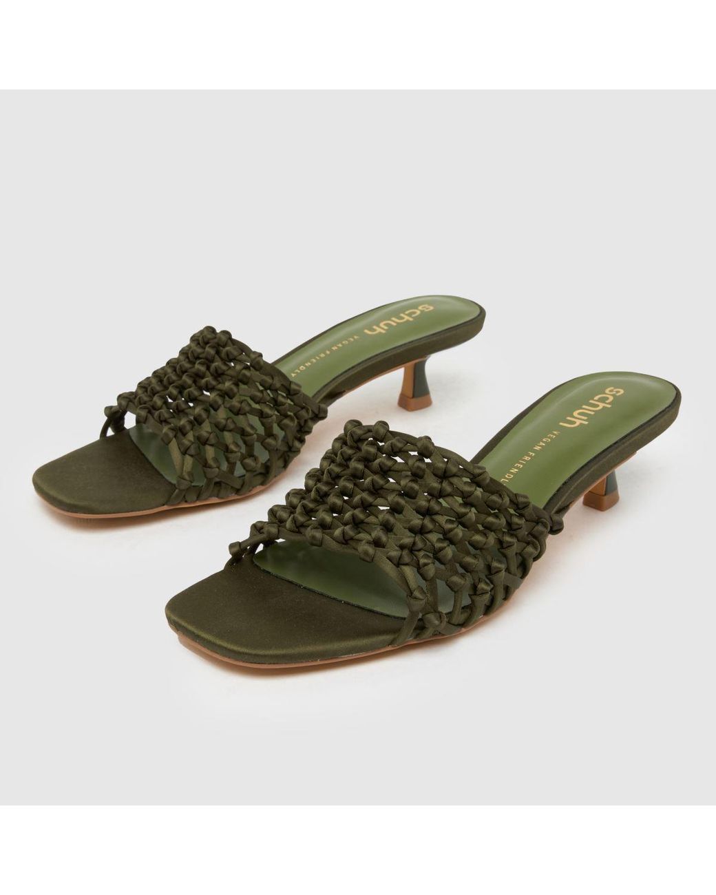 Schuh Green Sorin Woven Mule High Heels
