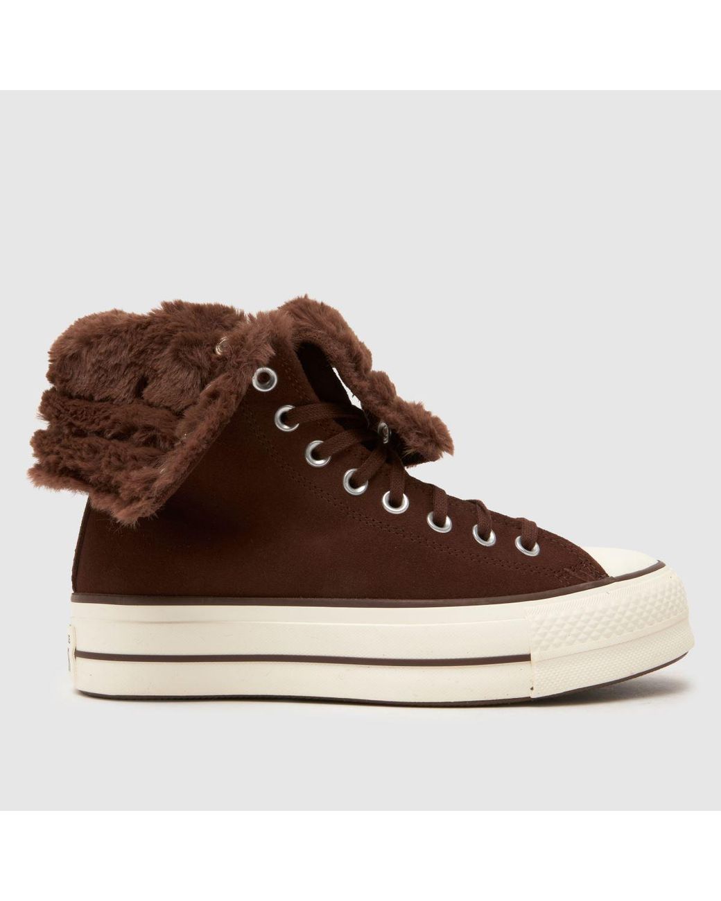 Converse Brown All Star Fold Over Lift Trainers