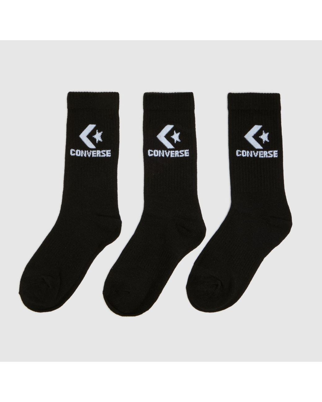 Converse Black Crew Socks 3 Pack