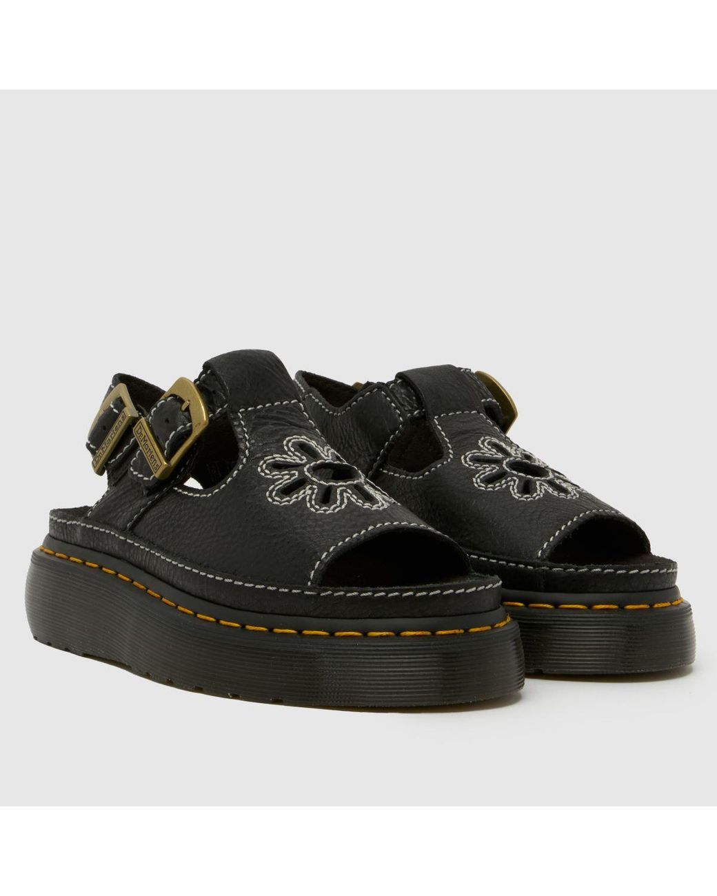 Dr. Martens Black Dunnet Flower Sandals