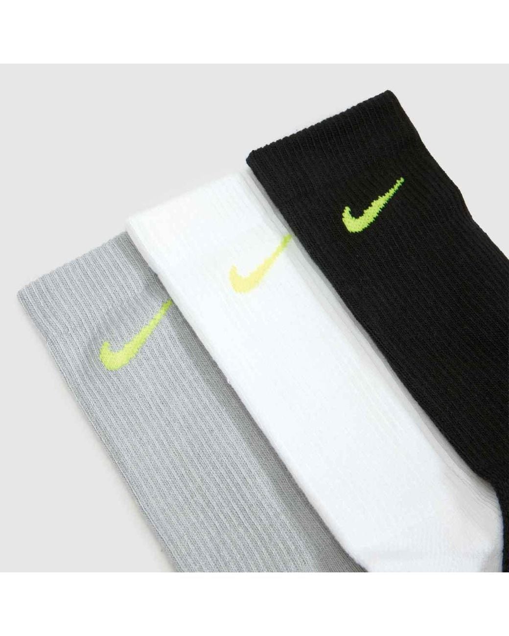 Nike White Everday Crew Socks 3Pk