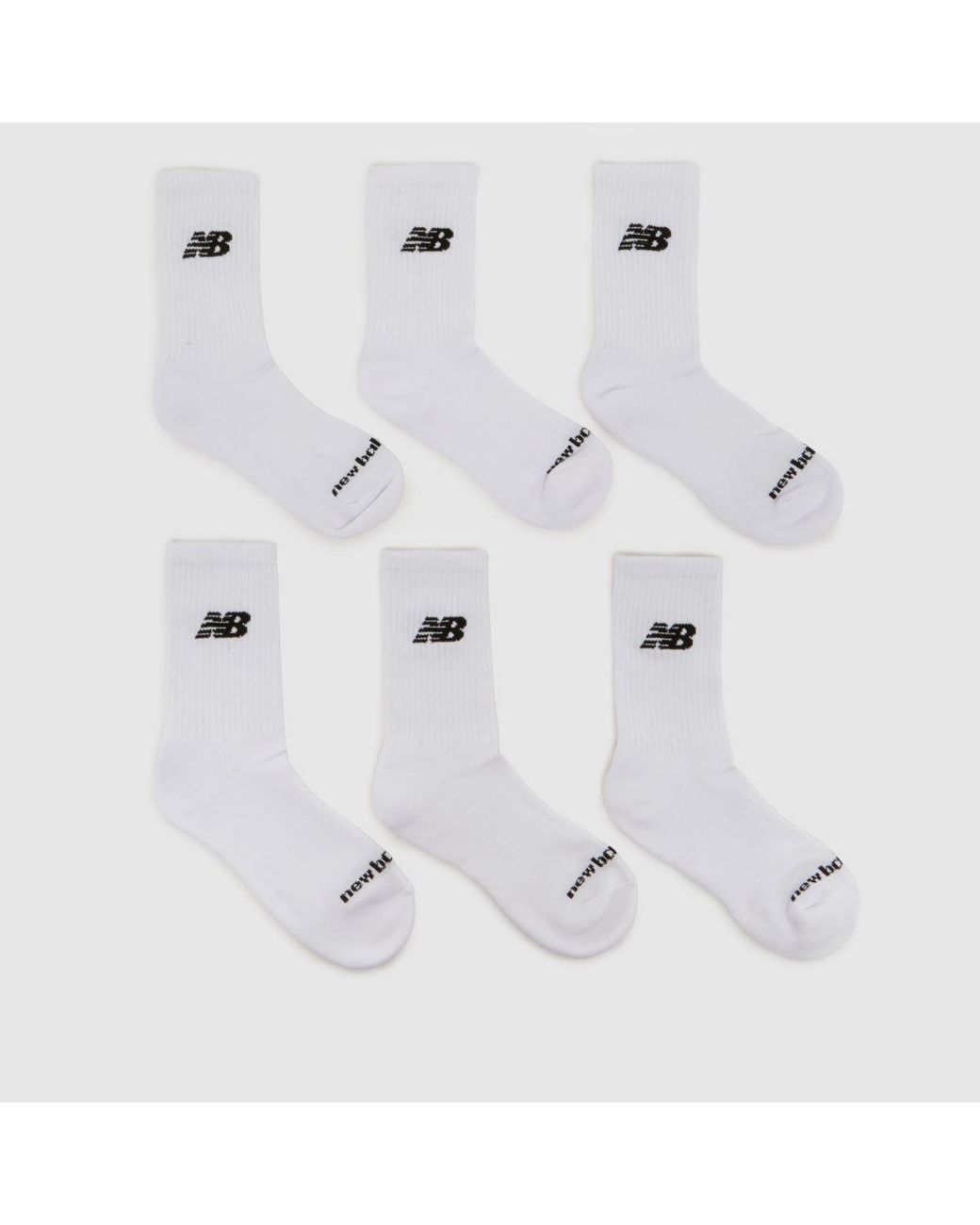 New Balance White Everyday Midcalf Socks 6 Pack