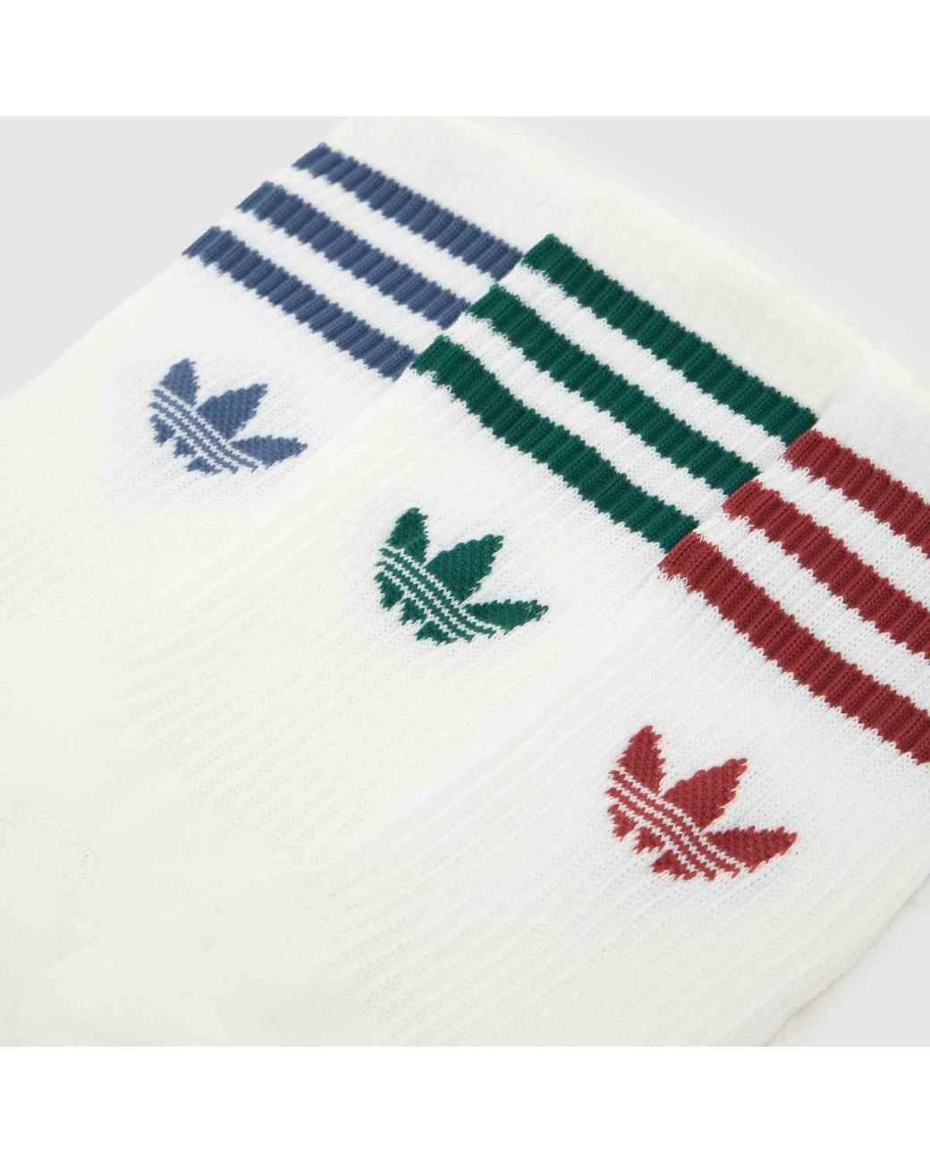 Adidas White Stripe Crew Socks 3Pk