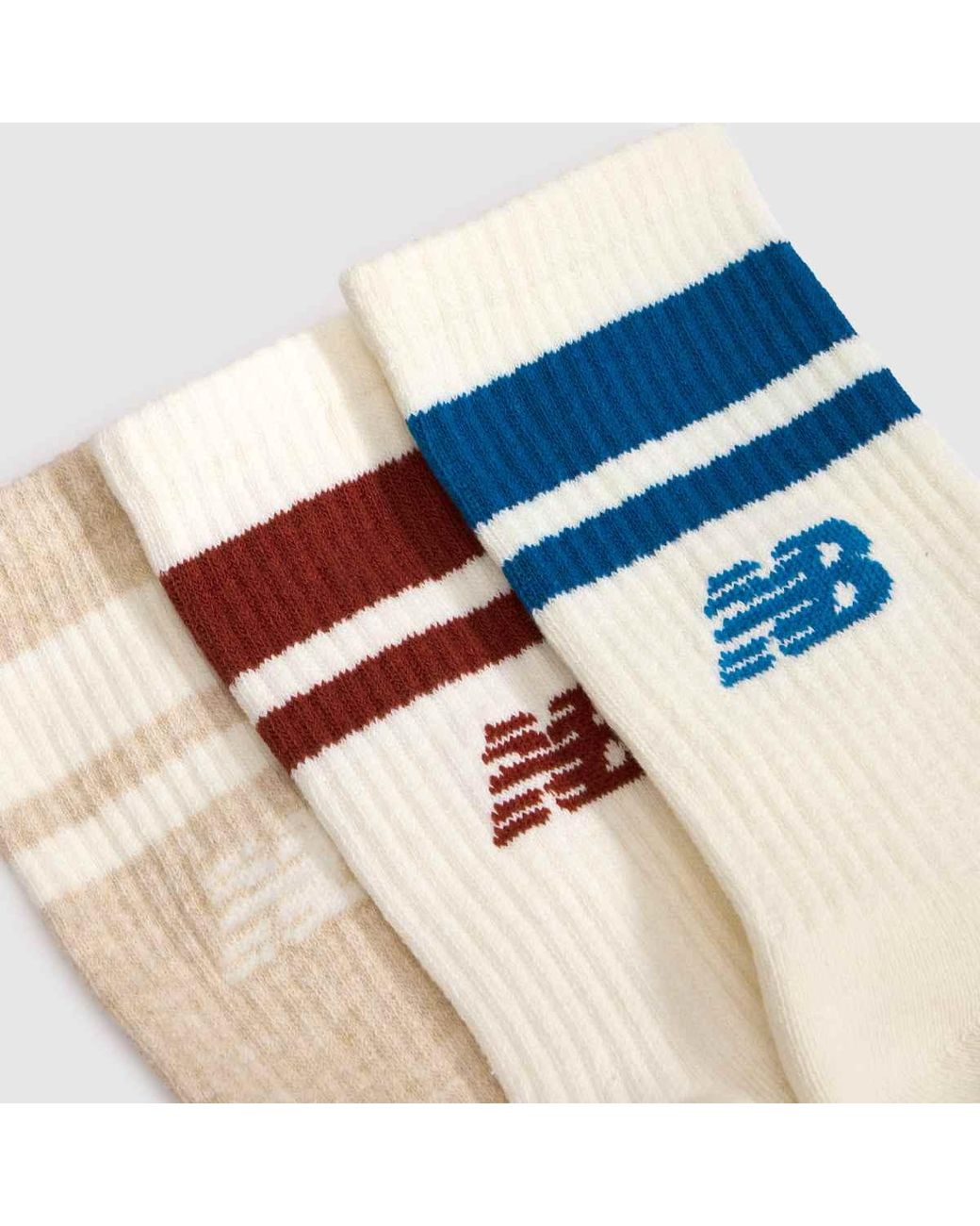 New Balance Multicolor Stripe Midcalf Socks 3Pk