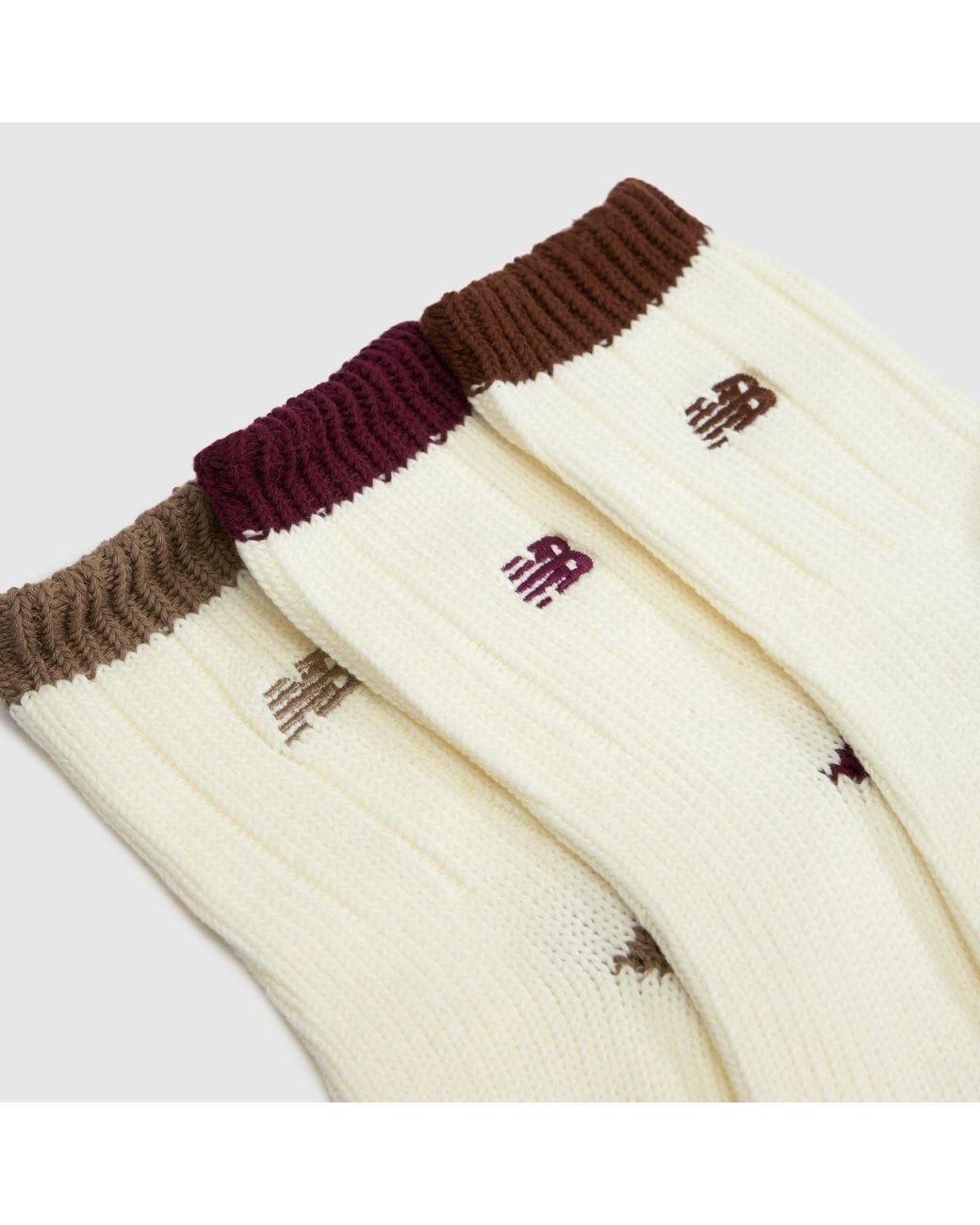 New Balance Natural Chunky Knit Ankle Socks 3Pk