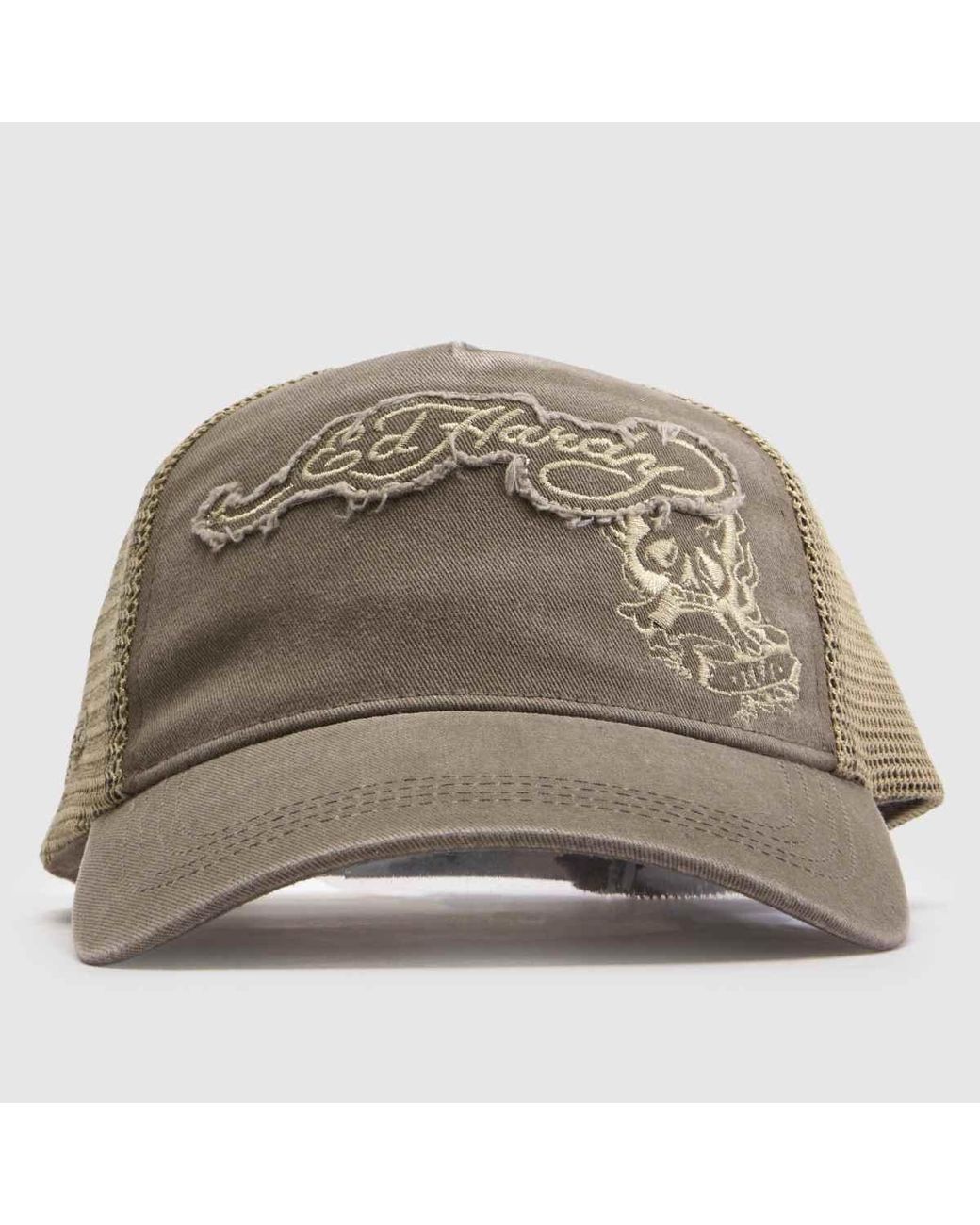 Ed Hardy Gray Applique Trucker Cap