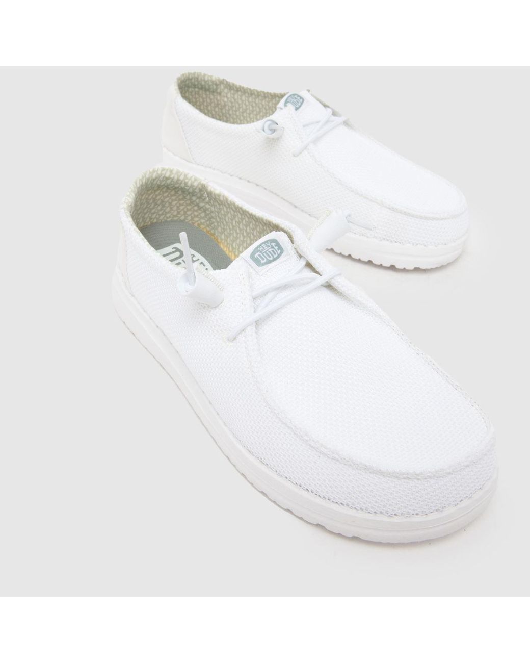 HeyDude White Wendy Stretch Sox Trainers