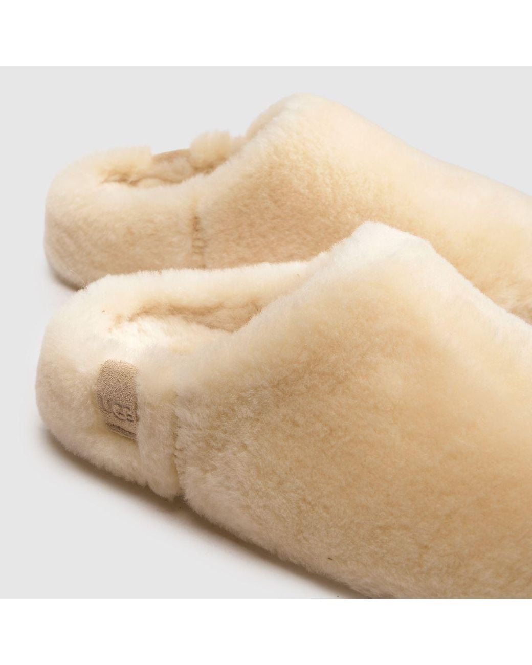 Ugg Natural Elea Fluffed Slip-On Slippers