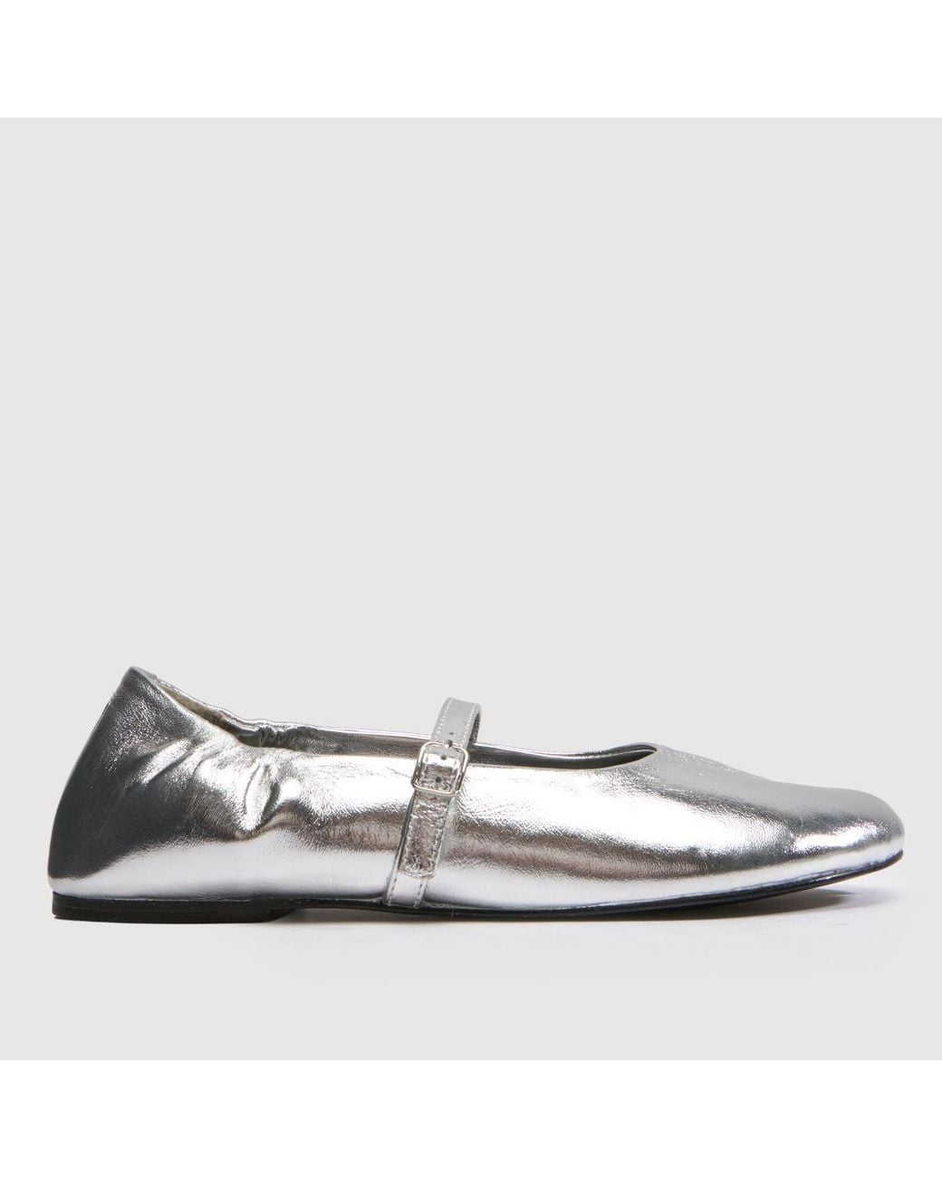 Schuh Metallic Lusan Split Toe Leather Ballet Flats