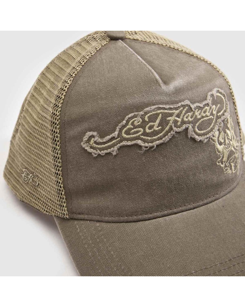 Ed Hardy Gray Applique Trucker Cap