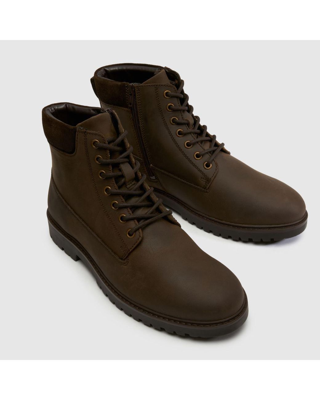 Schuh Brown Giles Leather Boots for men