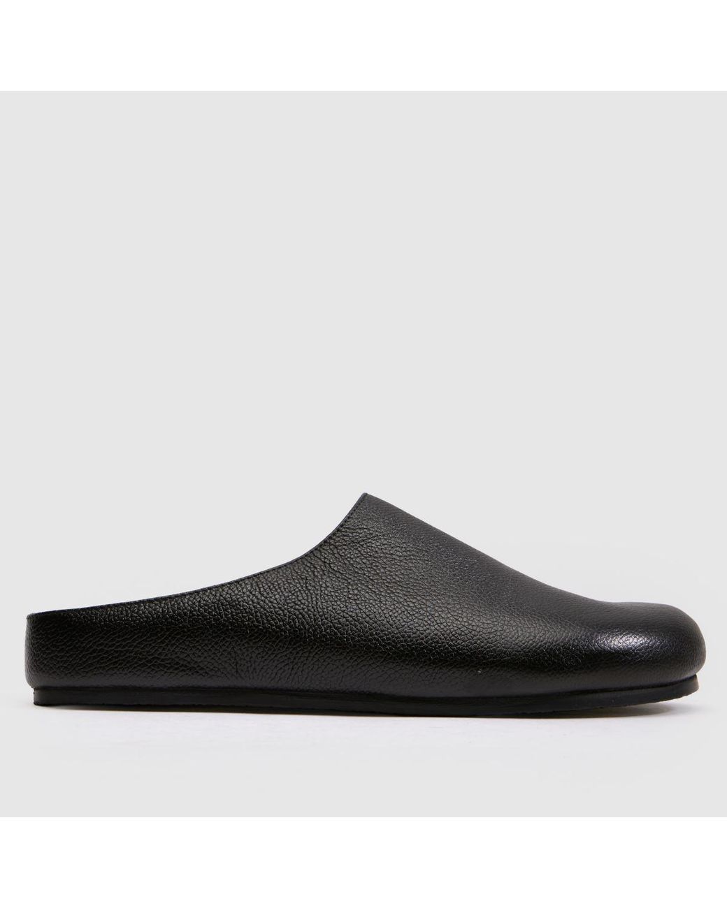 Schuh Black Libra Leather Mule Flats